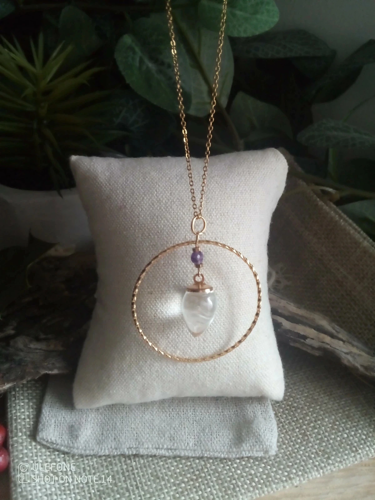 Collier bohème pointe de cristal de roche et améthyste 💜. – photo 4